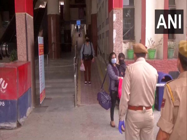 Passengers exiting the Jammu Tawi Railway Station. 