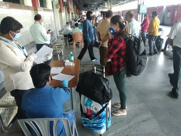 A special train, carrying passengers from Delhi, arrived at Bengaluru City railway station on Thursday [Photo/ANI]