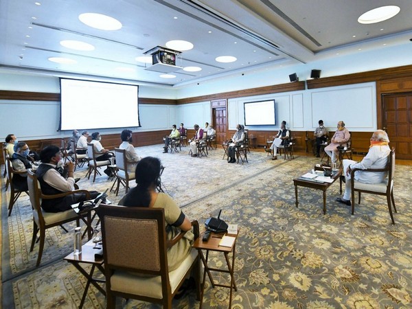 Prime Minister Narendra Modi chaired a high-level meeting in New Delhi on Saturday to discuss ways to boost the agriculture sector. Photo/ANI
