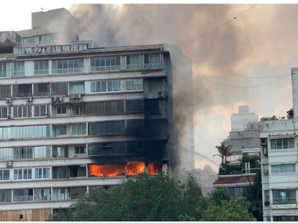 A fire broke out at a residential building in Mumbai. 