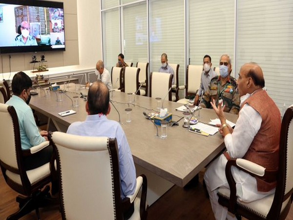 Union Defence Minister Rajnath Singh on Tuesday reviewed the contribution of 17 Directorates of the National Cadet Corps. (Image courtesy: Rajnath Singh's Twitter)