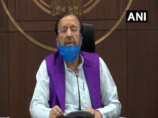 Uttar Pradesh Finance Minister Suresh Khanna speaking to media in Lucknow on Wednesday.