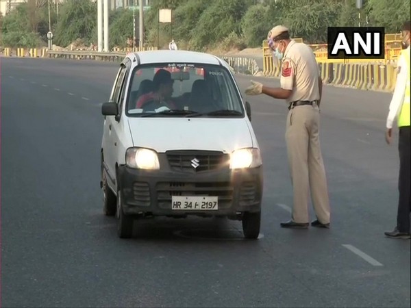 A visual of the Delhi-Gurugram border. Photo/ANI