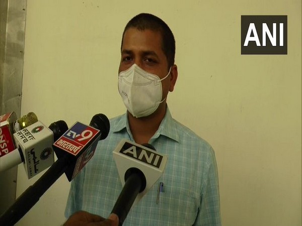The Aligarh District Basic Education Officer, Lakshmikant Pandey speaking to reporters on Saturday. Photo/ANI