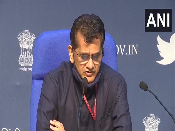 NITI Aayog CEO Amitabh Kant speaking to reporters on Wednesday (Photo/ANI)