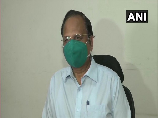 Delhi Health Minister Satyendar Jain speaking to reporters on Friday. Photo/ANI