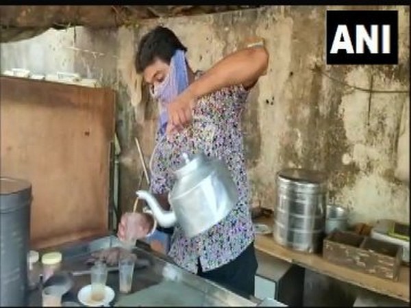 A man selling tea at his shop in Rajkot on Tuesday. [Photo/ANI]