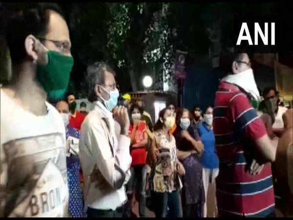 Locals protest against setting up of quarantine centre near Cama Lane in Mumbai.