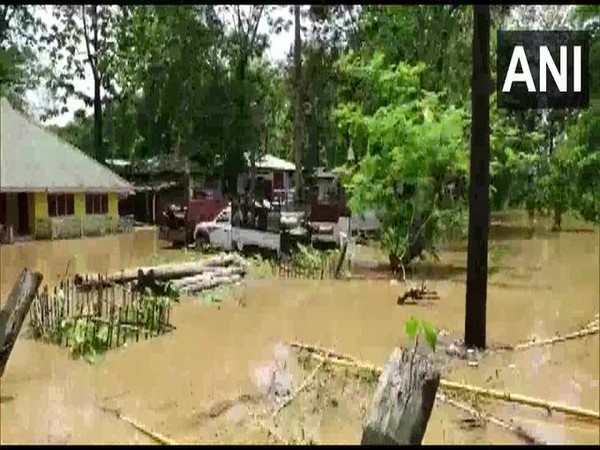 Flash floods in parts of Kamrup district due to heavy rains in the region. [Photo/ANI]
