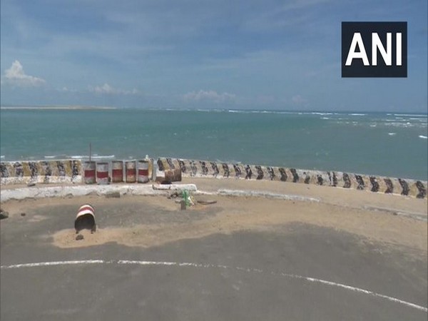 The road connecting Rameswaram to Dhanushkodi's Arichal Munai has been closed for visitors.  [Photo/ANI]