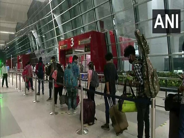 Passengers at Indira Gandhi International (IGI) Airport, Terminal-3, in New Delhi.