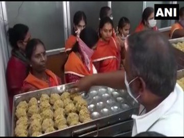 TTD resumes the sales of 'Tirupati laddu prasadam'. [Photo/ANI]