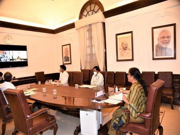Union Finance Minister Nirmala Sitharaman attended the Special Board of Governors meeting of NDB on Wednesday. Photo/ANI