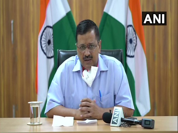 Delhi Chief Minister Arvind Kejriwal while briefing media on Monday. (Photo/ANI)