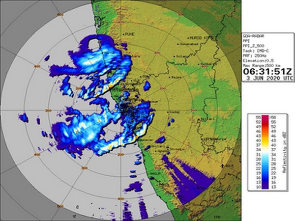 Satellite image of cyclone Nisarga over Raigad district, Maharashtra. [Image: IMD]  