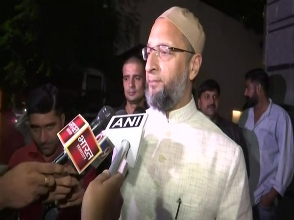 AIMIM chief Asaduddin Owaisi speaking to media. (Photo/ANI)