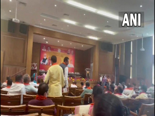 Gujarat: BJP Legislative Party meeting underway in Gandhinagar to elect the new Gujarat CM (photo/ANI)