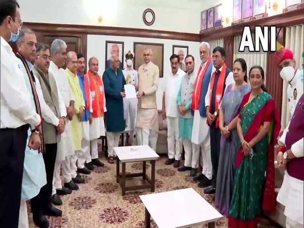 Bhupendra Patel meets Gujarat Governor to stake claim as CM (Photo/ANI) 