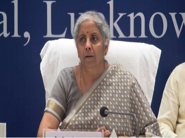 Union Finance and Corporate Affairs Minister Nirmala Sitharaman in Lucknow (Photo/ANI)