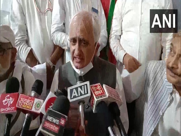 Congress leader Salman Khurshid speaking to reporters in Prayagraj (Photo/ANI)