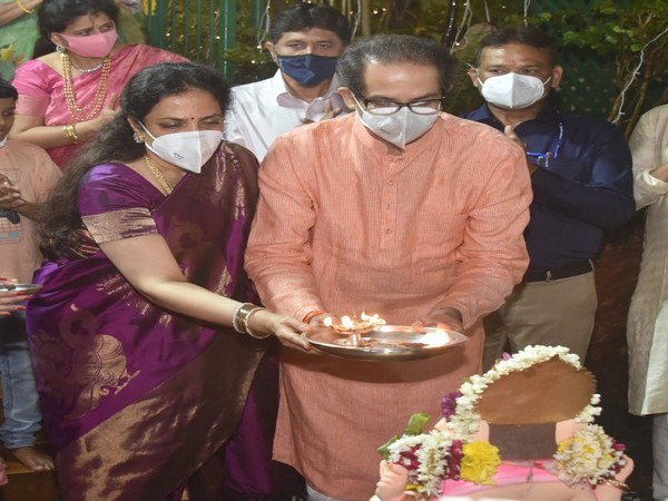 Maharashtra Chief Minister Udhav Thackrey performed Ganpati immersion at his residence