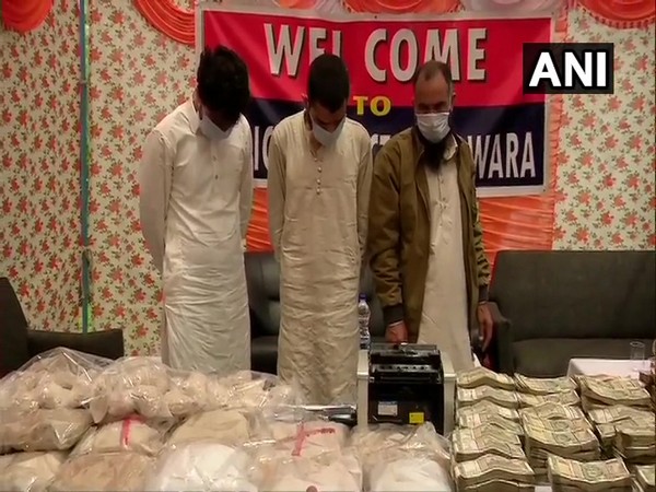 Three Lashkar-e-Taiba terror associates were arrested in Jammu and Kashmir on Thursday. [Photo/ANI]