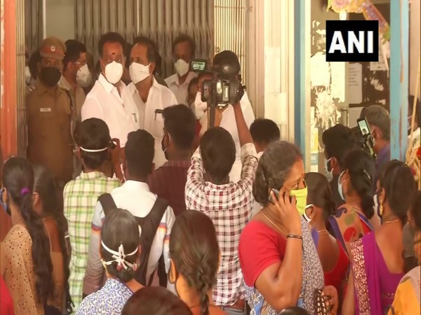 Social distancing norms were flouted at a function presided by TN Transport Minister MR Vijayabhaskar in Chennai. Photo/ANI