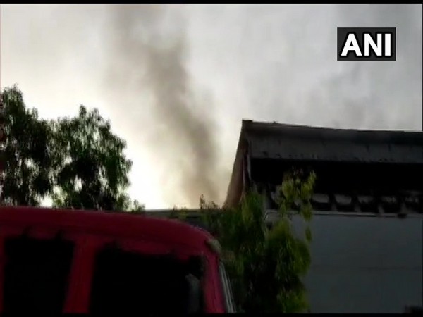 Fire breaks out at auto parts godown in Greater Noida. Photo/ANI 