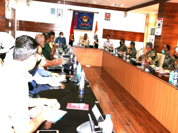 The meeting was held at Police Headquarters, Jammu. It was attended by senior officials of the police. Army and the Central Armed Police Force (CAPF). (Photo/ANI)