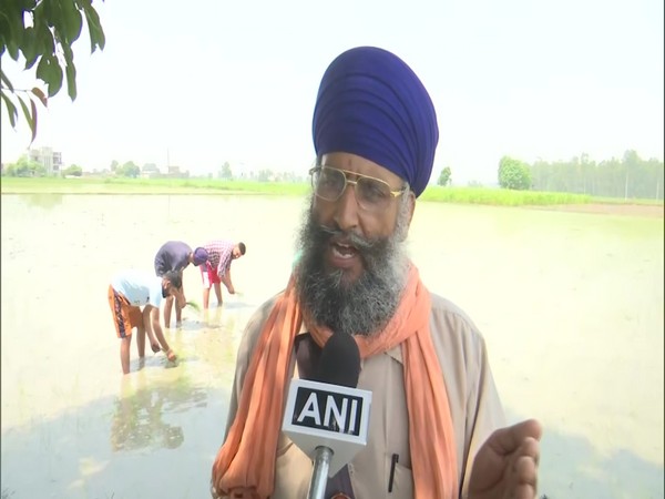 Local paddy farmer Gurbachan Singh in conversation with ANI.