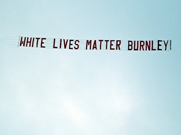 Banner flows over Etihad Stadium. (Photo/ Raheem Sterling Twitter)