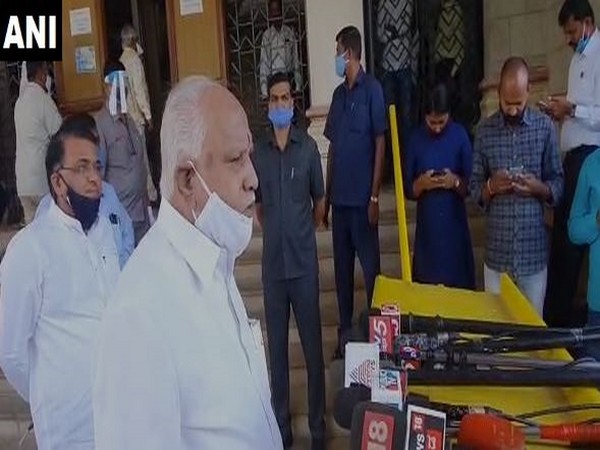 Karnataka Chief Minister BS Yediyurappa speaks to media in Bengaluru on Friday [Photo/ANI]