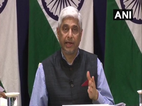 Ministry of External Affairs Secretary (West) Vikas Swarup speaking at a press briefing on Wednesday.