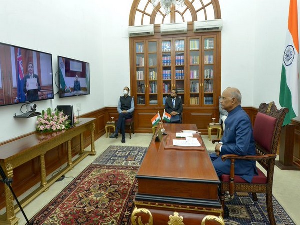 President Ram Nath Kovind accepting credentials via video conference on Wednesday.
