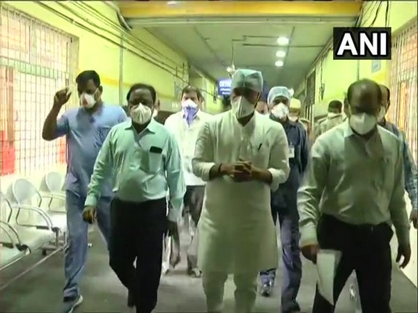 Union Minister of State for Home Affairs G Kishan Reddy visiting Gandhi Hospital in Hyderabad. [Photo/ANI]