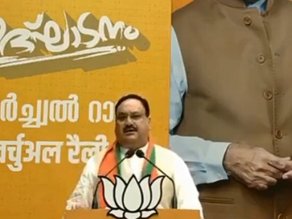 BJP President JP Nadda during the inauguration of newly constructed BJP District Committee office 'Dr Syama Prasad Mookerjee Mandiram' in Kasaragod, Kerala. [Photo/ANI]