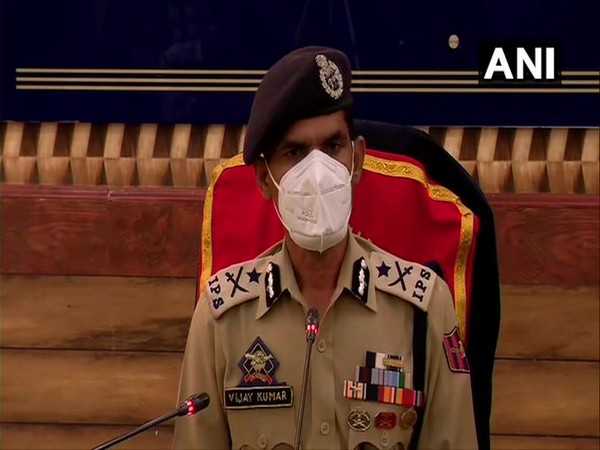Vijay Kumar, Inspector General of Police, Kashmir speaking to reporters on Friday (Photo/ANI)