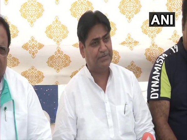 Govind Singh Dotasra, Rajasthan Congress President addresses a press conference in Jaipur on Saturday [Photo/ANI]