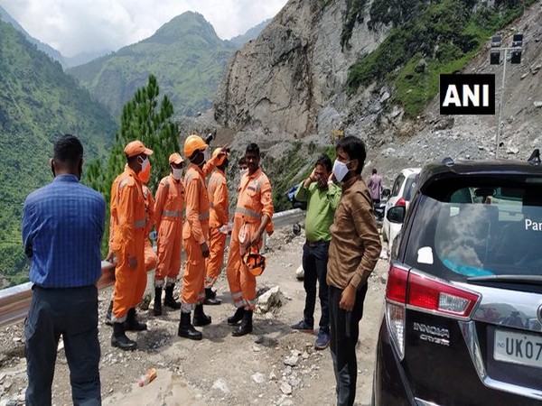 National Disaster Relief Force at the Badrinath Highway on Sunday