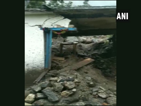 Five houses were damaged in Uttarakhand's Pithoragarh district. (Photo/ANI)