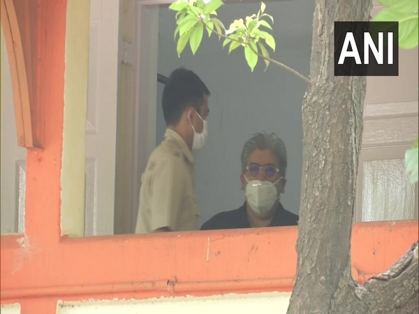Film critic Rajeev Masand at Bandra police station on Tuesday. Photo/ANI