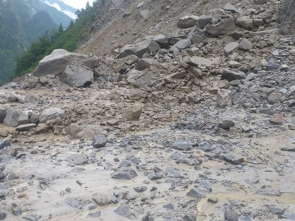 Visuals from the landslide in Pithoragarh (Photo/ANI)