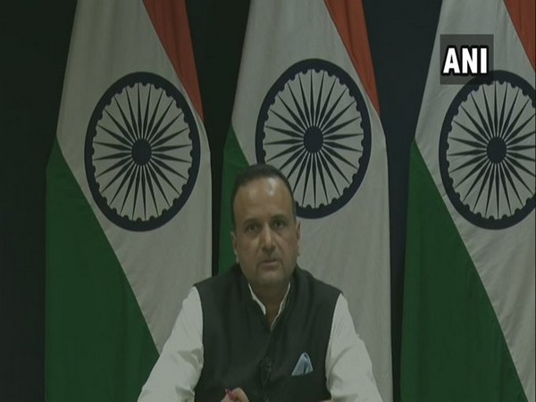 MEA Spokesperson Anurag Srivastava speaking at the weekly press briefing on Thursday. Photo/ANI