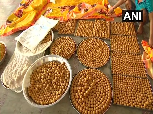 Preparation of laddoos underway at Mani Ram Das Chhawni (photo/ANI)