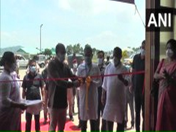 Chief Minister N Biren Singh on Monday inaugurated a 300 bedded COVID care centre at Manipur Trade and Expo Centre in Imphal (Photo/ANI)