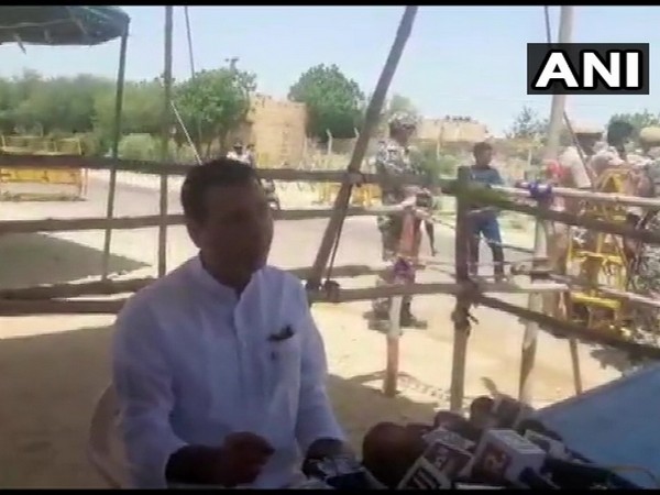 Congress spokesperson Randeep Singh Surjewala speaking to reporters in Jaisalmer on Tuesday. (Photo/ANI)