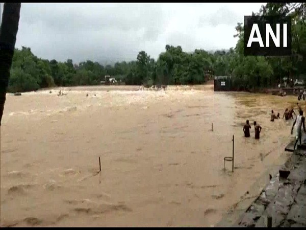 Water level of Netravati River rises in Mangaluru following heavy rainfall in the region [Photo/ANI]