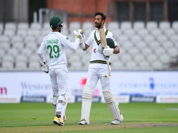 Pakistan's Shadab Khan and Shan Masood (Photo/ ICC Twitter) 