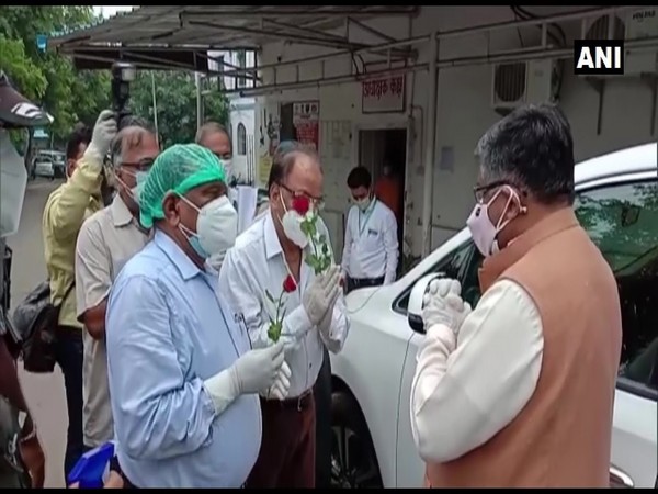 Union Law and Justice Minister Ravi Shankar Prasad visits PMCH on Wednesday (Photo/ANI)