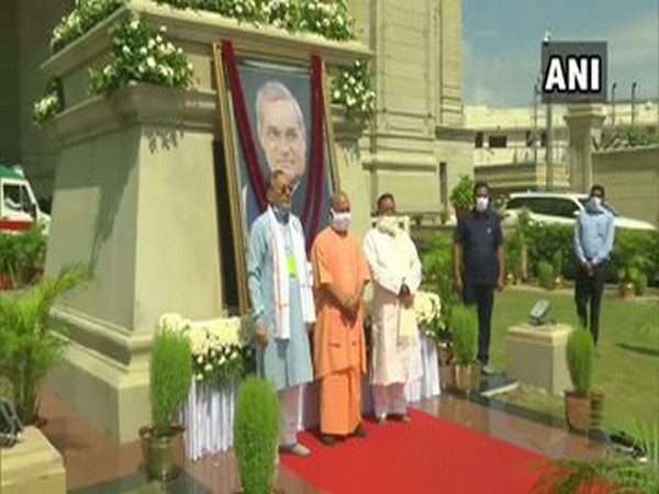 Uttar Pradesh Chief Minister Yogi Adityanath at Lok Bhavan on Sunday. [Photo/ANI]